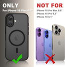YENAPOON for iPhone 16 Plus Case, Matte Magnetic Phone Cover, Black — 8