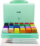 HIMI Gouache Paint Set, 24 Colors x 1 oz, Jelly Cup, Non-Toxic(Green) — 7