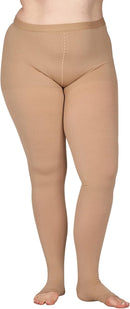 ABSOLUTE SUPPORT Plus Size Womens Compression Tights for Varicose Veins 20-30mmHg - Compression Pantyhose with Open Toe for Women Superficial Thrombophlebitis, Saphenous Vein - Beige, 3X-Large — 1