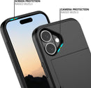 Nvollnoe for iPhone 16 Case with Card Holder Black — 4
