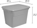 Sterilite 18 Gal Storage Tote, Stackable Bin with Lid, Plastic Container to Organize Clothes in Closet, Basement, Gray Base and Lid, 8-Pack — 3