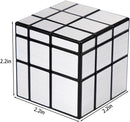 AHYUAN Mirror Speed Cube Set Magic Cube 2Pack Dysmorphism 3x3x3 Mirror Golden Wheel Cube and Silver Cube Twist Speed Cube Bundle Puzzle Games Toy for Children and Adults (Classic Edition) — 3