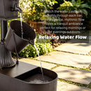 ROARLITEE Metal Outdoor Garden Fountain 27" Soothing Water Flow