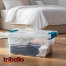 Tribello Clear Plastic Storage Bins with Lids Stackable Storage Bins (15 Quart) — 3