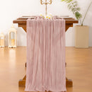 Pink Cheesecloth Table Runner Fall Boho Wedding Birthday Party Home Decor | Dusty Pink | 10ft X 1pc — 3