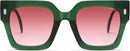 SOJOS Oversized Sunglasses for Women Thick Big Square UV400 Shades SJ2194 | Green Frame/Pink Grading Lens — 1