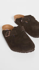 Birkenstock Women's Boston Suede Clogs – Mocha Suede — 6