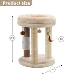 MECOOL 4in1 Small Cat Tree,Scratching Post with Tower Soft Bed, Sisal Carpet Jute Posts with Three Hanging Ball Toys and Massage Brush for Indoor Cats — 4