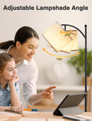 Ambimall 60" Modern Floor Lamp with Beige Shade, 9W LED Bulb — 3