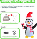 PTS 5FT Inflatable Penguin with Christmas Hat Outdoor Decoration, Christmas Blow Up Yard Decorations, Built-in LED Lights Inflatables Xmas Holiday Funny Decor for Indoor Lawn Garden — 3