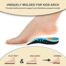 Bacophy Kids Arch Support Orthotic Insoles, Children Pu Cushioning Inserts, Shock Absorption Velvet Surfaces Deep Heel Cup Inner Sole for Plantar Fasciitis, Flat Feet, Feet Heel Pain Relief - Multi-colored — 3
