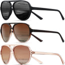 KUGUAOK Polarized Aviator Sunglasses for Women Sporty Style Running Sun Glasses Tangle Free Frame Vintage Trendy Shades | Black+tea+gradient Tea Frame — 1