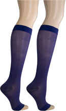 Truform Sheer Compression Stockings, 15-20 mmHg, Women's Knee High Length, Open Toe, 20 Denier, Purple, Medium | Medium (1 Pair) — 6