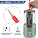 AFMAT Electric Pencil Sharpener, Auto Stop, Super Sharp & Fast, Electric Pencil Sharpener Plug in for 6-12mm No.2/Colored Pencils/Office/Home PS94 | Green — 4