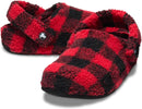 Crocs Unisex Adult Classic Cozzzy Lined Slipper – Buffalo Plaid - Varsity Red/Black — 2