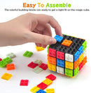 Willking Speed Cube 3x3 Build-on Brick Magic Cube 3x3x3 Brain Teaser Puzzles and Building Brick Blocks Toy for Kids Adult（Included Brick Separator） — 4