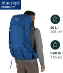 Osprey Rook 50L Men's Backpacking Backpack, Gray OS | Dark Charcoal/Silver Lining — 2
