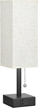 Small Bedside Table Lamp for Bedroom - Desk Lamp For Nightstand, USB C+A — 7