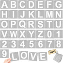 3 Inch Large Reusable Plastic Letter Stencils & Number Stencil (Template 4 Inches Long, Font 3 Inches), 36 Pcs Alphabet Art Craft Set for Wood,Wall,Rock,Signage,Door Porch,Chalkboard,DIY Projects ﻿ — 1
