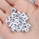 Quefe 1440pcs Acrylic Letter Beads White Cube Sorted Alphabet Bead — 2