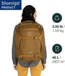 Osprey Sojourn Porter 46L Travel Backpack – Carry-On Compliant Luggage with StraightJacket Compression and Padded Laptop Sleeve – Durable Pack for International or Urban Travel, Koseret Green — 2