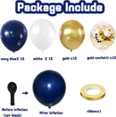 Zesliwy Navy Blue White Gold Balloons Set, 50pcs 12 In, Latex, Party Decor — 2
