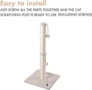 MECOOL 34” Tall Cat Scratching Post Premium Basics Kitten Scratcher Sisal Scratch Posts Trees with Hanging Ball for Indoor Cats, Beige — 7