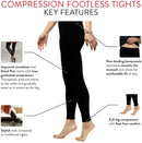 VIM & VIGR Women's Nylon 15-20 & 20-30mmHg Medical Compression Tights | Medium/Large | 15-20 mmHg Compression | Footless Black Solid — 4