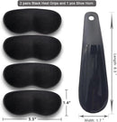 Dr.Foot Heel Grips for Men and Women, Self-Adhesive Heel Cushion Inserts Prevent Slipping, Rubbing, Blisters, Foot Pain, and Improve Shoe Fit - 2pairs + Extra 1 Shoe Horn (Black) — 3