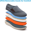 Womens Stylish Diabetic Shoes with Arch Support,Extra Wide Widths Walking Edema Sneakers Adjustable Strap Easy On/Off with 3 Pairs Insoles Replacement for Support Swollen Feet - Light Blue — 6