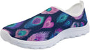 Daily Low Top Slip On Floral Print Sneaker Breath Mesh Insole Shock Absorb Thick Outsole Relax Leisure Shoe - Peacock‑a — 6