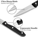BEWOS 4-Piece Paring Knife Set - Paring Knives with Ergonomic Handle, 3.5 Inch Triple Rivet Paring Knives, Stainless… — 3