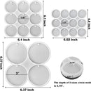 RESINWORLD 25-Cavity Set of Large + Medium + Small Shiny Flat Circle Silicone Mold, Drilled Round Earrings Pendant… — 2