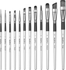 Nicpro 12pcs Artist Paint Brush Set, Paint Brushes for Acrylic Painting | Silver — 1