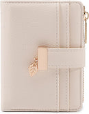 Pomelo Best Small Wallet Women RFID Blocking Bifold Soft Leather Card Holder with ID Window Zipper Coin Pocket Wallets for Women Green