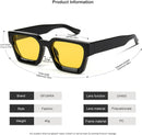 GFUIARA Trendy Square Sunglasses for Men Women Fashion Thick Rectangle Sun Glasses UV Protection Shades Designer Style | Black/Light Yellow — 6