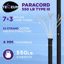 Reflective Paracord Rope 550lb 4mm – Glow para Cord – Camping Utility Rope — 2