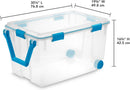 Sterilite 120 Qt Wheeled Gasket Box, Stackable Storage Bin with Latching Lid, Handle and Tight Seal, Plastic Container with Clear Base and Lid, 1-Pack — 3