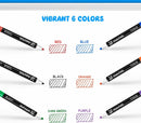 maxtek Dry Erase Markers - 6 Count Colorful Magnetic Dry Erase Markers Fine Tip with Eraser, Low Odor Whiteboard Markers for Calendar Boards | 1 Count (Pack of 6) | 6 Colors — 5