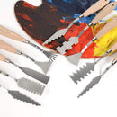 CONDA Palette Knife Set -10Pcs Stainless Steel Spatula Pallet Knife Painting Tools Metal Knives Wood Handle with Different Shapes and Sizes | 10 Piece Wood Color — 5