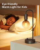 ONEWISH Industrial Table Lamp for Bedroom, Fully Dimmable Modern Bedside Lamps with 2700K Warm Light Bulb for Kids… — 4
