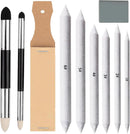 N NOROCME 10 PCS Blending Stumps,Sponge Pens and Sandpaper Pencil Sharpener | 10 count — 1
