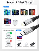 2FT USB C to Lightning Cable, 2 Pack Short iPhone Charging Cable Braided 7