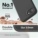 LOVE 3000 Designed for iPhone 16e/17e Case, Premium Silicone with [Soft Anti-Scratch Microfiber Lining] Shockproof Protective Phone Case for Men Women Girls 6.1", Black — 4