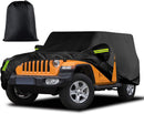 Waterproof Car Cover for Jeep Wrangler 2 Door 1987-2025 JK JL CJ YJ TJ Outdoor Sun Rain Snow Hail Protection with Driver Door Zipper — 1