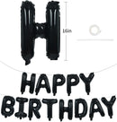 TONIFUL 16 Inch Black Happy Birthday Balloons Banner Decorations for Men — 2