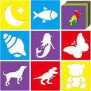 24 Pcs Stencils for Kids for Painting 8" Outdoor Sidewalk Chalk Stencils | 8in — 1