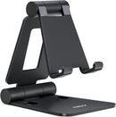 Nulaxy Full Aluminum Dual Folding Cell Phone Stand for Desk, Black photo 1