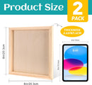 ESRICH 8x8 Inch Wood Panels, 2 Pack Square Craft Wood Canvas Boards, Blank Unfinished Wooden Art Board for DIY Art Creations Such as Painting, Acrylic Pouring, Resin, Burning, Collage, etc. | 8IN-2Pack — 2