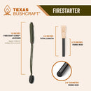 Texas Bushcraft Fire Starter - 3/8" Thick Ferro Rod with Striker and Paracord Wrist Lanyard – Waterproof Flint Fire Steel Survival Lighter for Your Camping, Hiking and Backpacking Gear | Burnt Orange — 8